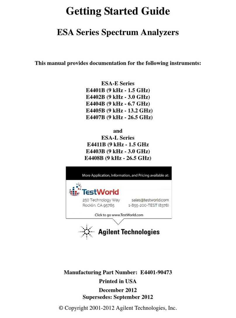 Agilent Technologies ESA Series Getting started guide
