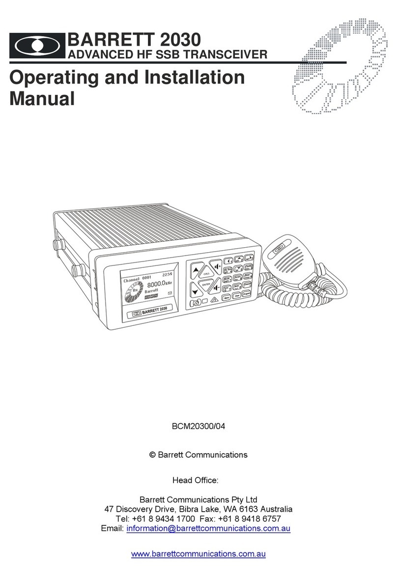 Barrett 2030 Specification sheet