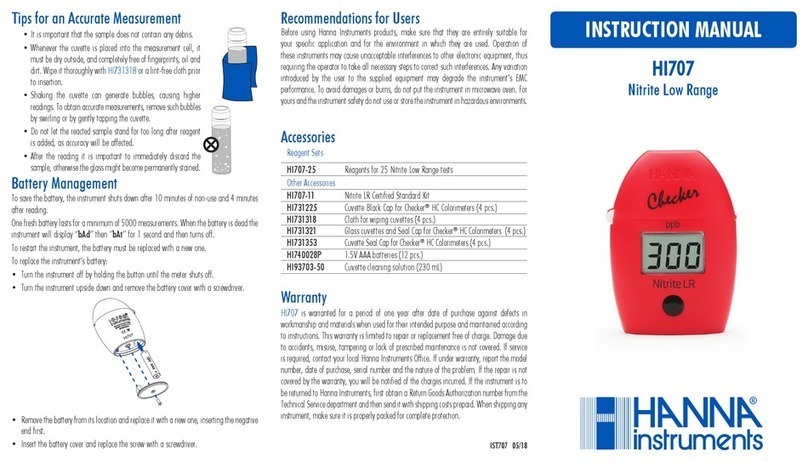 Hanna Instruments Checker HI707 User manual