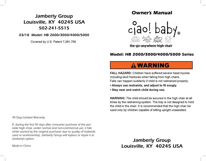Jamberly Group Ciao! Baby HB 2000 Series owner's manual