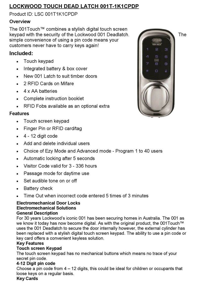 Assa Abloy LSC 001T-1K1CPDP User manual