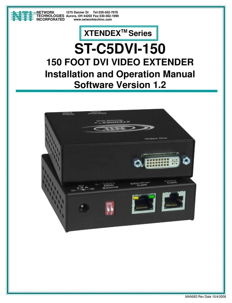 Network Technologies XTENDEX Series Installation and operation manual