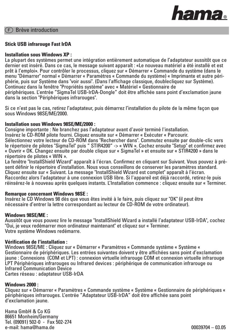 Hama 00039704 Operator's manual Hama 00039704 Operator's manual