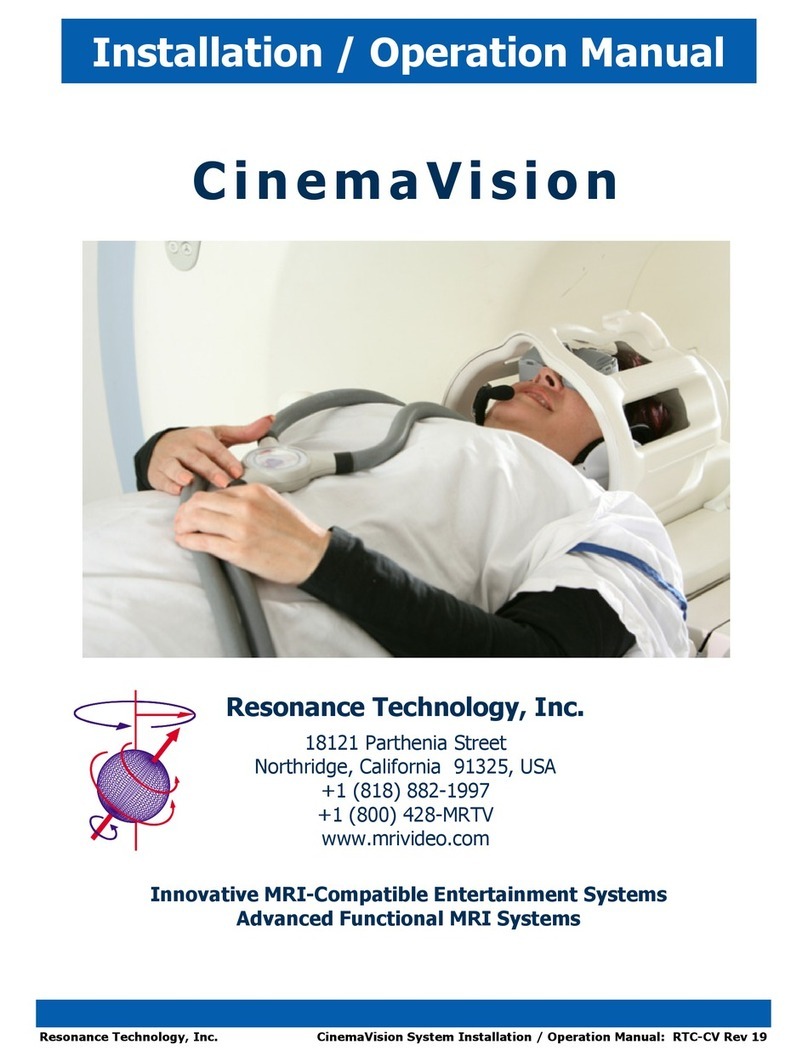 Resonance Technology CinemaVision Installation & operation manual Resonance Technology CinemaVision Installation & operation manual