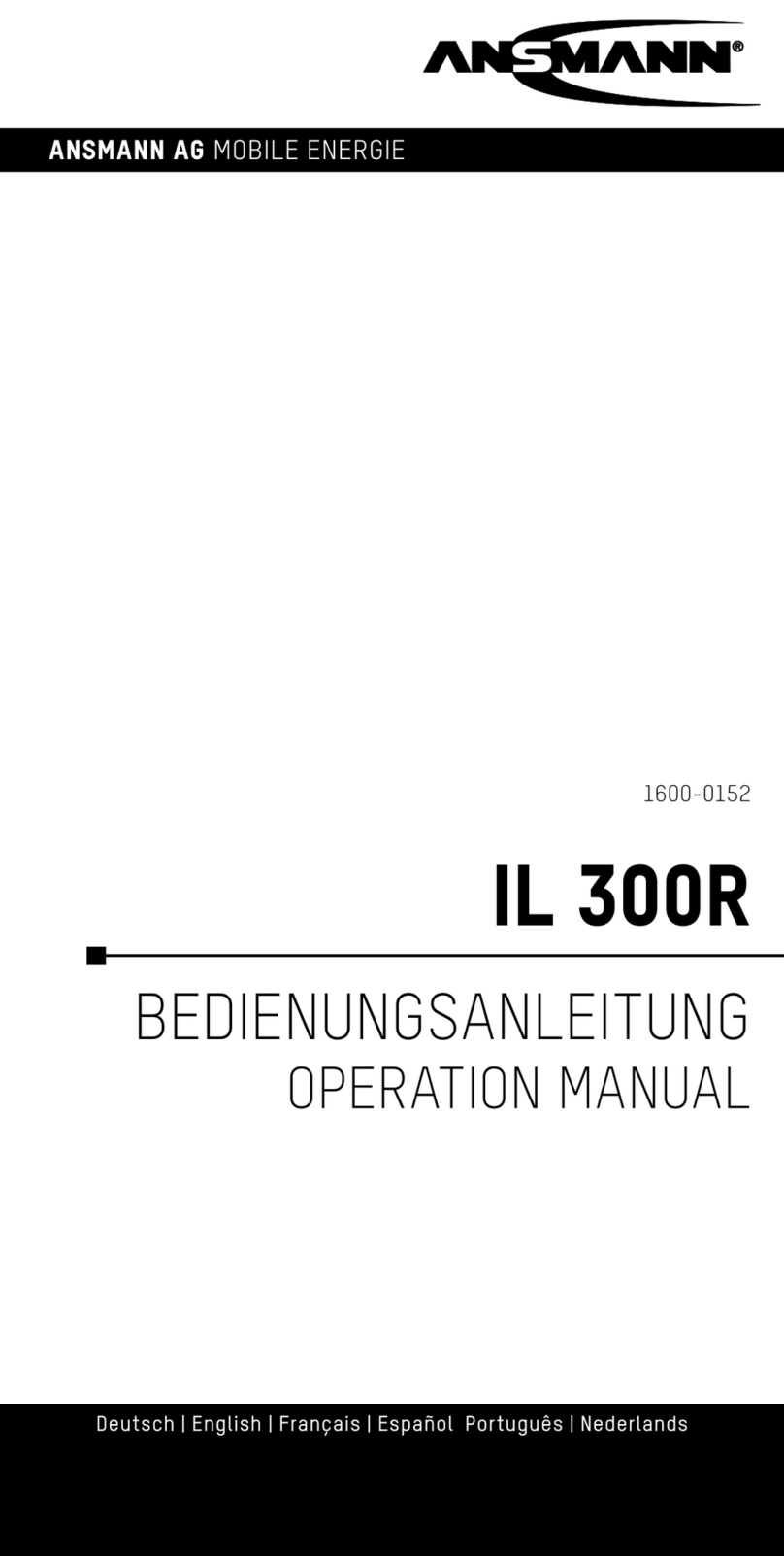 ANSMANN IL 300R Operation manual