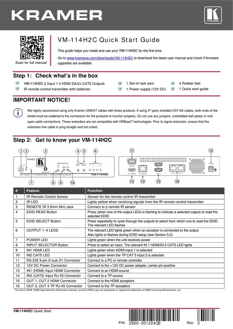 Kramer VM-114H2C User manual
