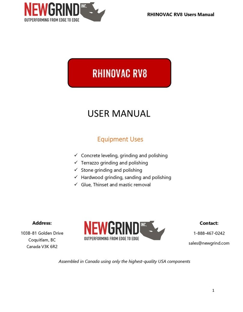 Newgrind RHINOVAC RV8 user manual