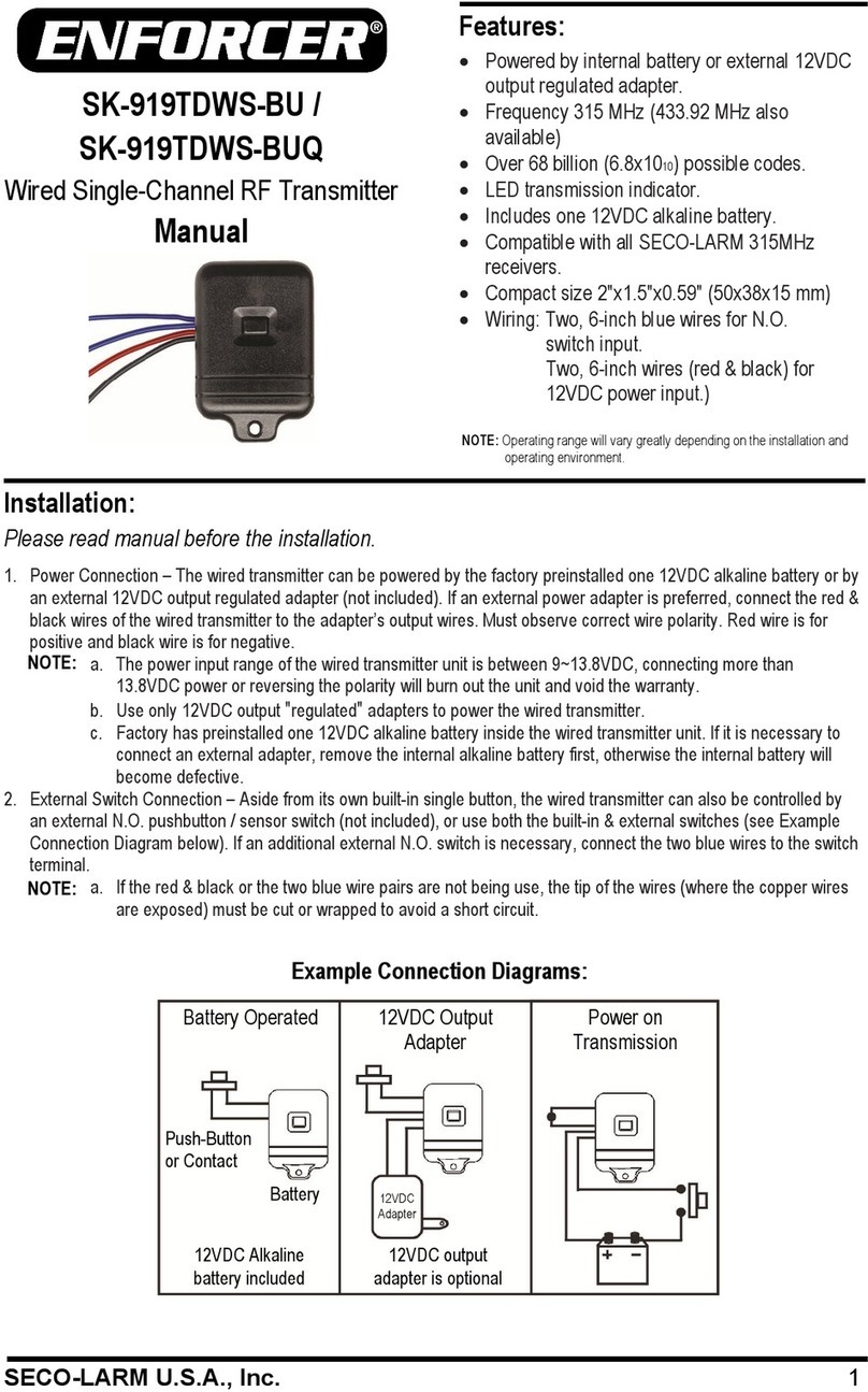 ENFORCER SK-919TDWS-BU manual