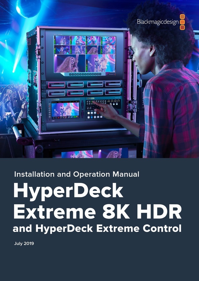 Blackmagicdesign HyperDeck Extreme Control Installation and operation manual