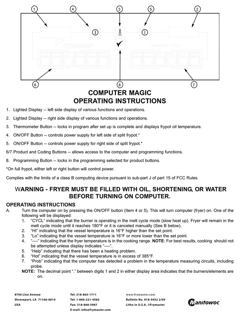Frymaster Computer Magic operating instructions Frymaster Computer Magic operating instructions