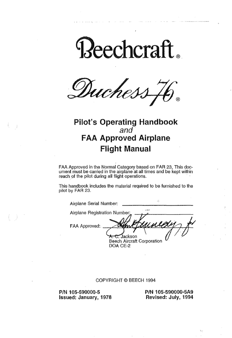 Beechcraft Duchess 76 Pilot's operating handbook and faa approved airplane flight manual
