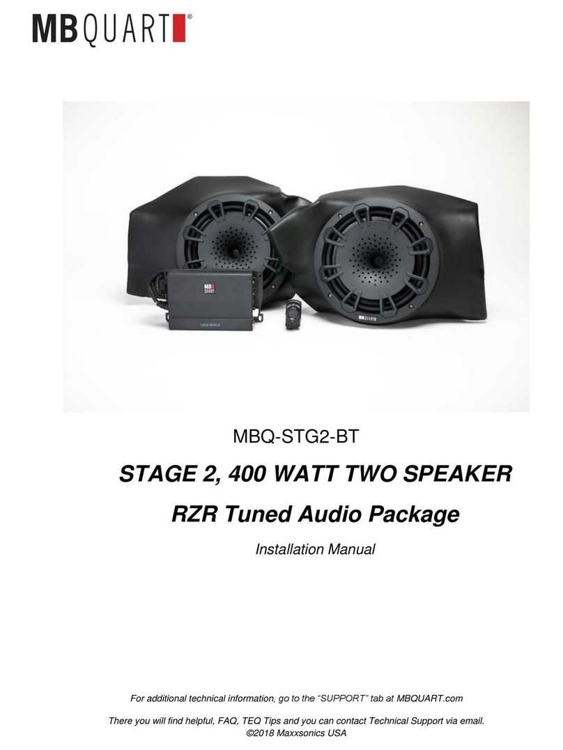 MB QUART STAGE 2 MBQ-STG2-BT installation manual