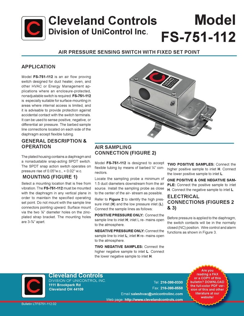 Cleveland Controls FS-751-112 User manual