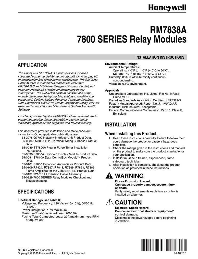 Honeywell 7800 SERIES User manual