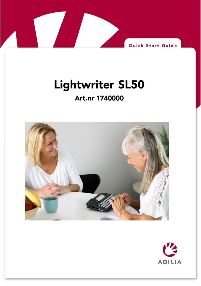 Abilia Lightwriter SL50 quick start guide