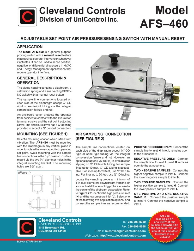 Cleveland Controls AFS–460 quick start guide