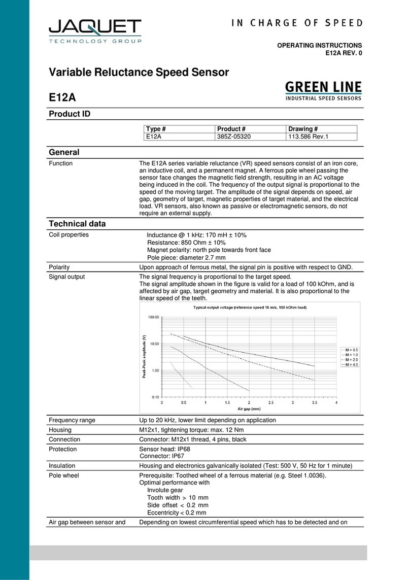 Jaquet Green line E12A operating instructions Jaquet Green line E12A operating instructions