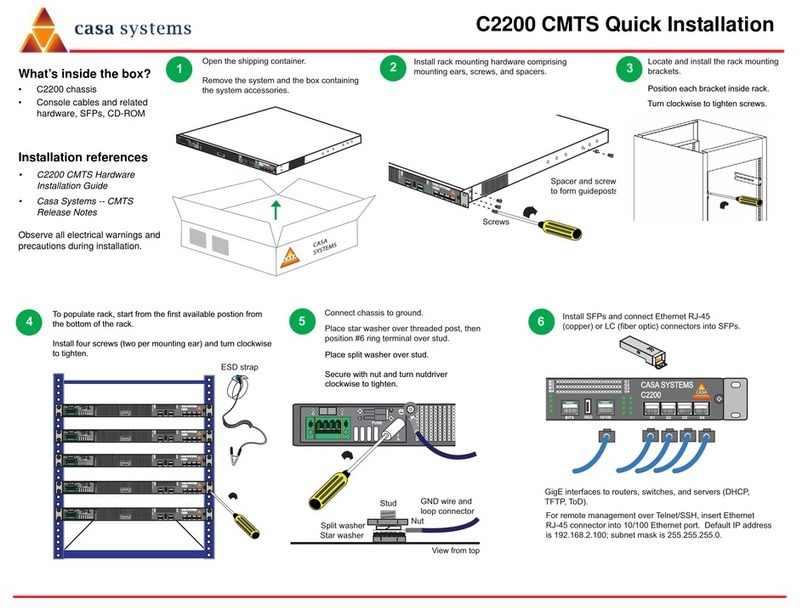 Casa C2200 CMTS Quick installation