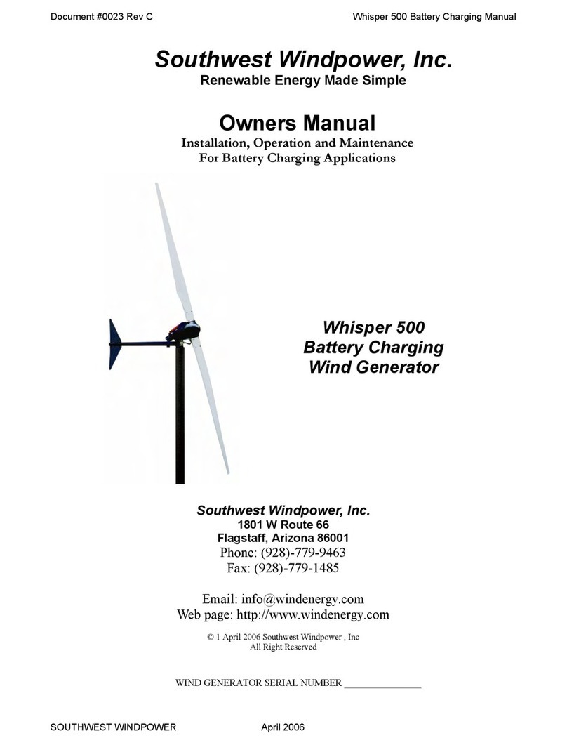Southwest Windpower 30 FOOT (9 Meter) TOWER KIT for WHISPER 500 owner's manual Southwest Windpower 30 FOOT (9 Meter) TOWER KIT for WHISPER 500 owner's manual
