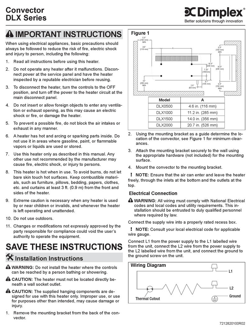 Dimplex DLX Series Installation instructions manual