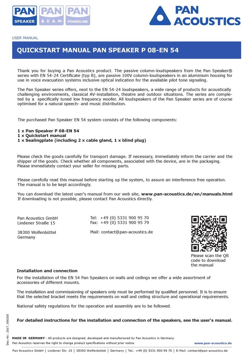 Pan Acoustics P 08-EN 54 Instruction manual