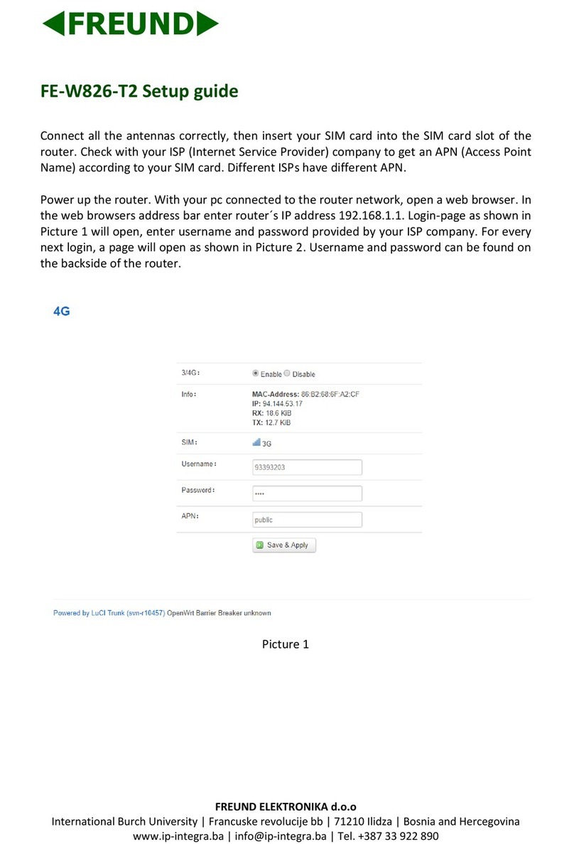 Freund FE-W826-T2 Setup guide