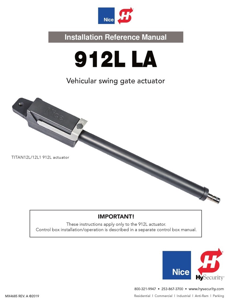 Nice TITAN12L 912L Installation and operating manual