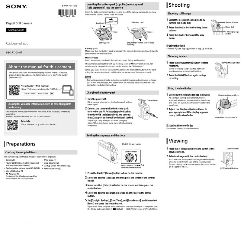 Sony Cyber-shot DSC-RX100M7 Startup guide