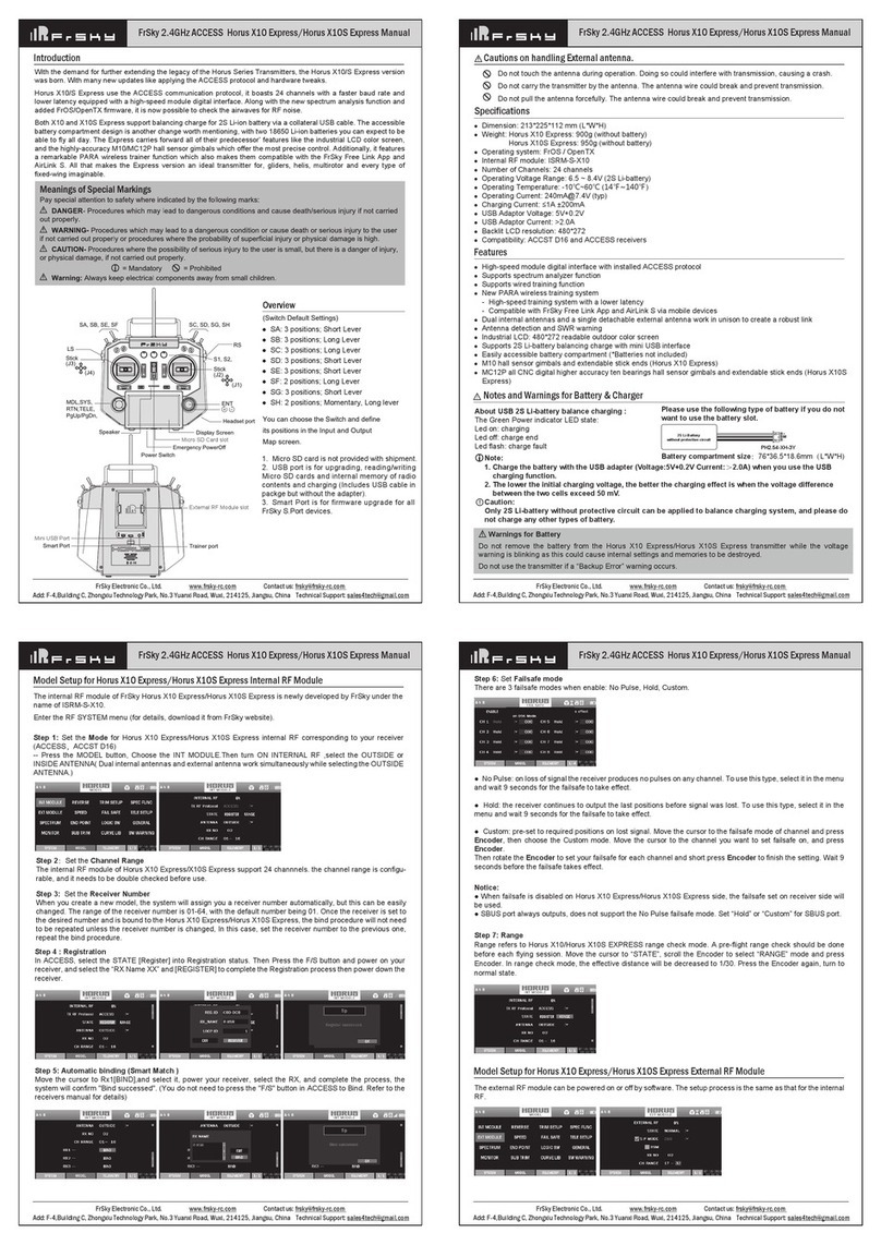 FrSky HORUS X10S manual