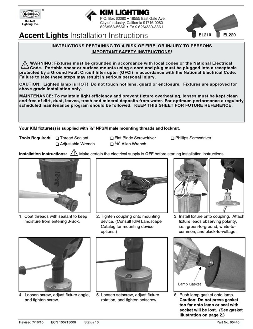 kim lighting Hubbell EL210 User manual