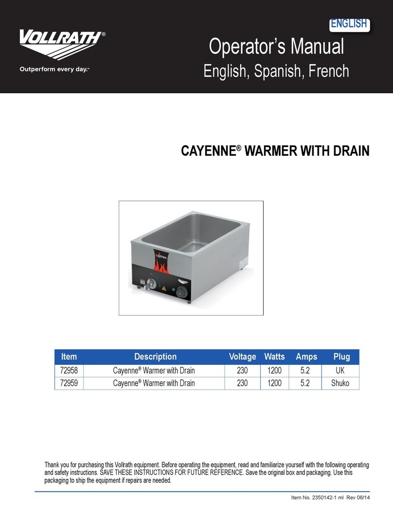 Vollrath CAYENNE User manual
