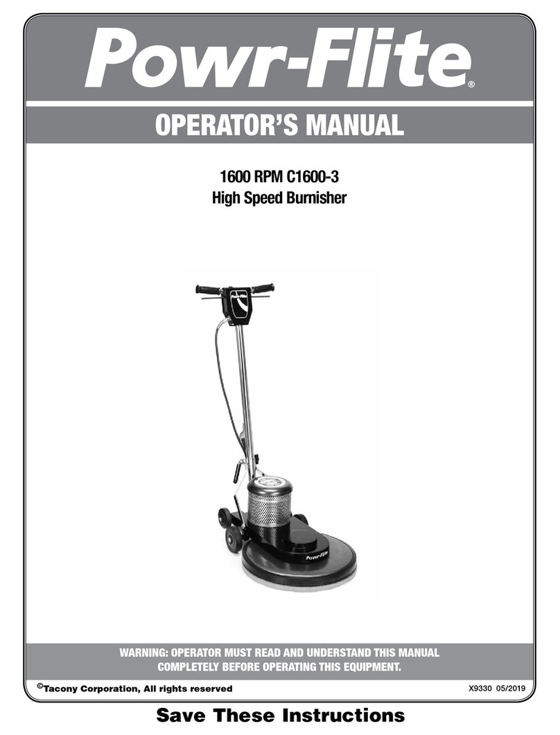 Tacony Powr-Flite 1600 RPM C1600-3 Operator's manual Tacony Powr-Flite 1600 RPM C1600-3 Operator's manual