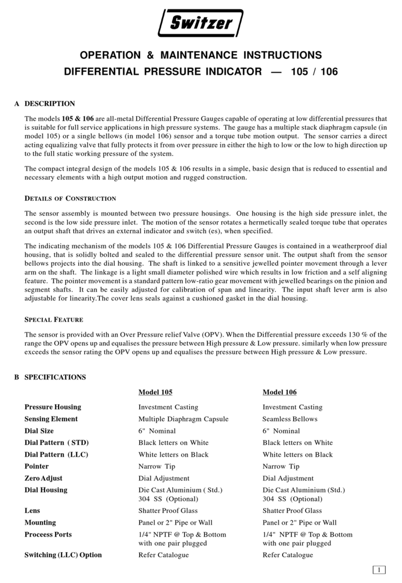 Switzer 105 Operation & maintenance instructions