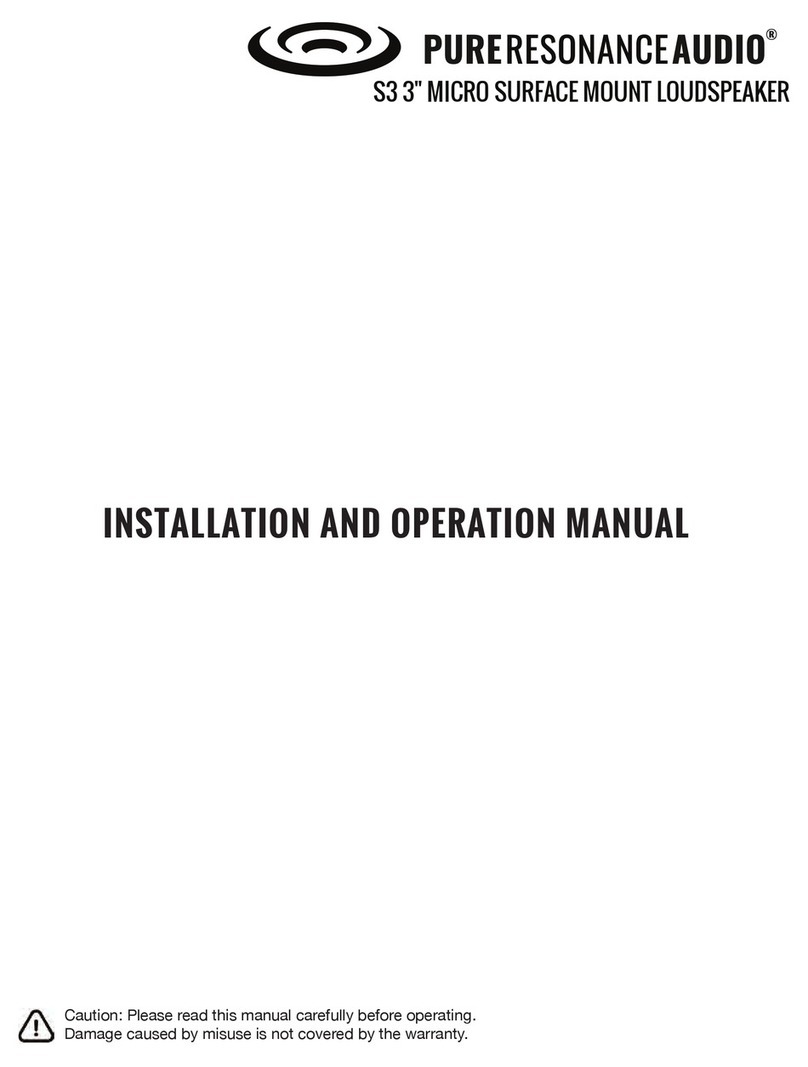 Pure Resonance Audio S3 Installation and operation manual