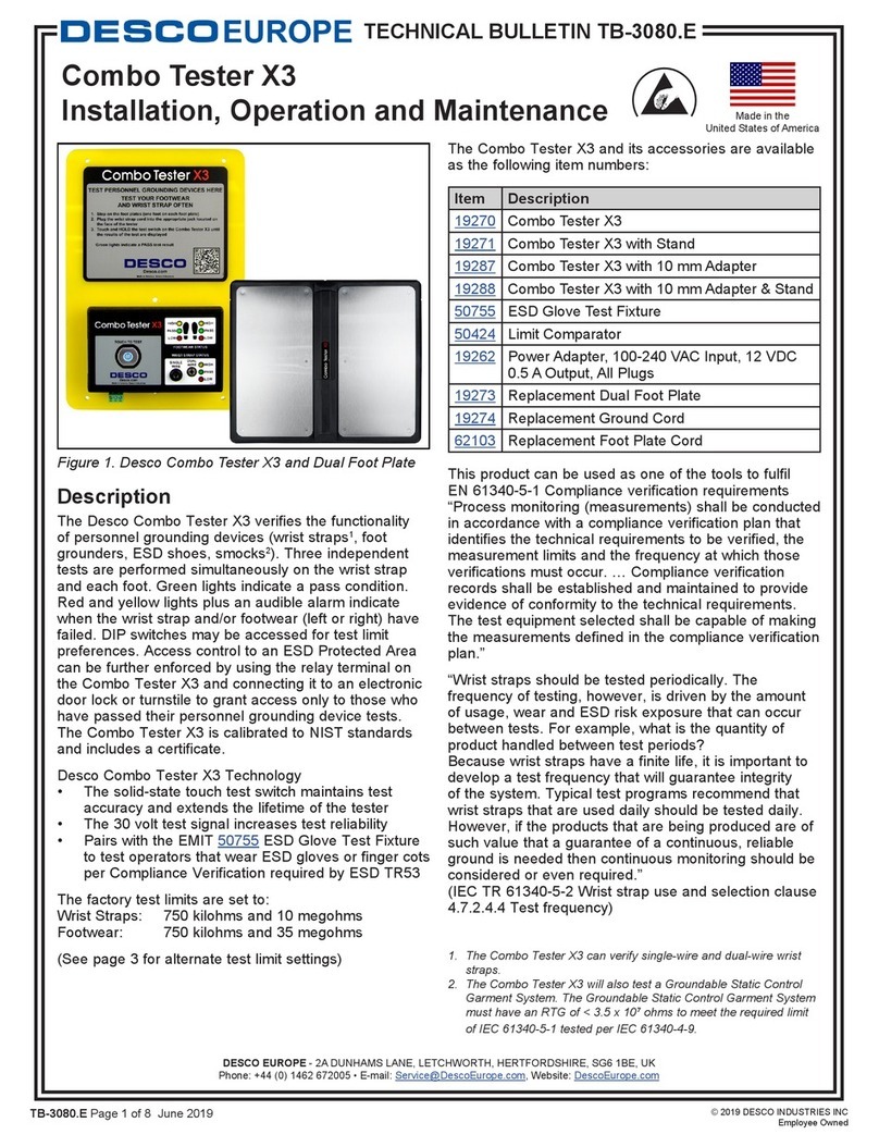Desco Europe Combo Tester X3 Technical bulletin