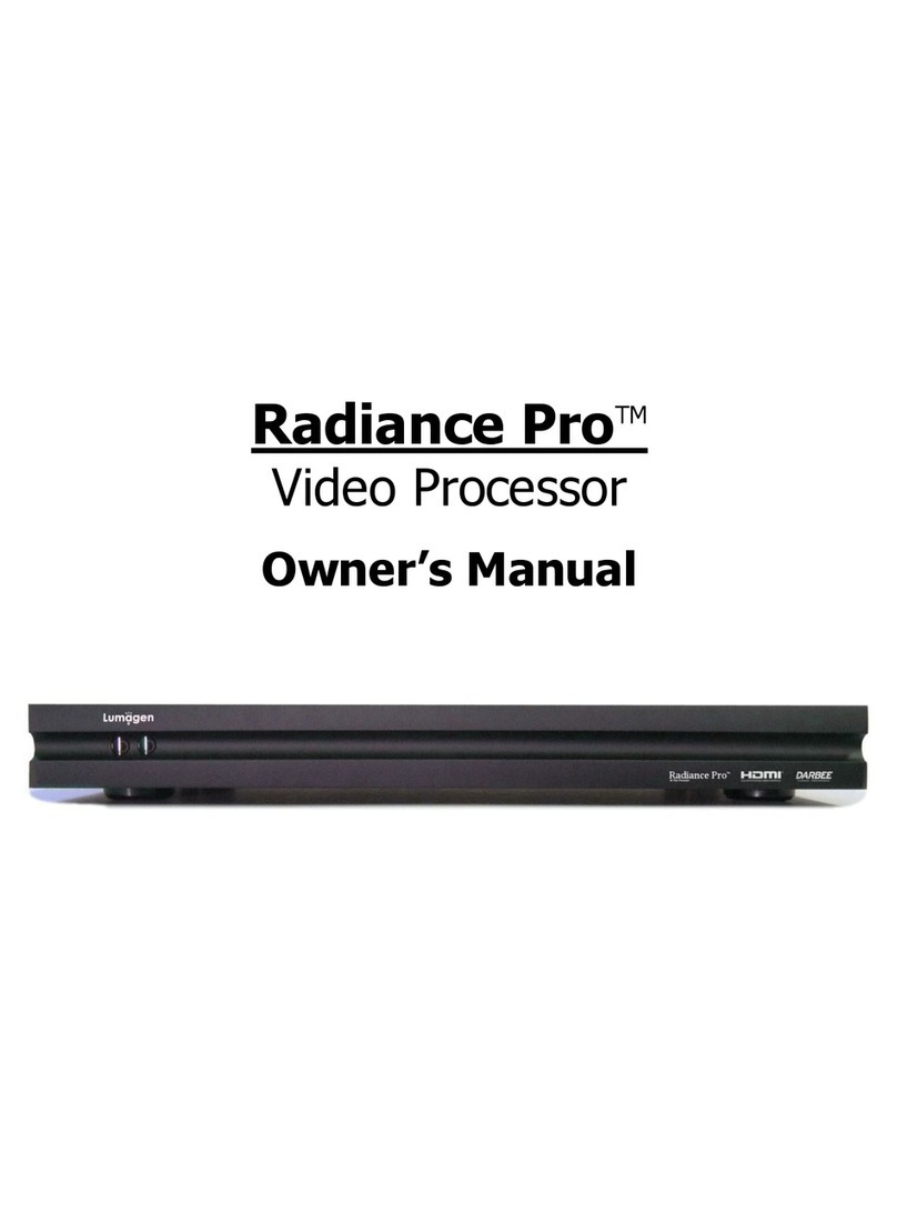 Lumagen Radiance Pro 444 Series User manual