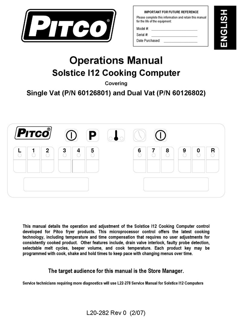 Pitco Solstice I12 Series User manual