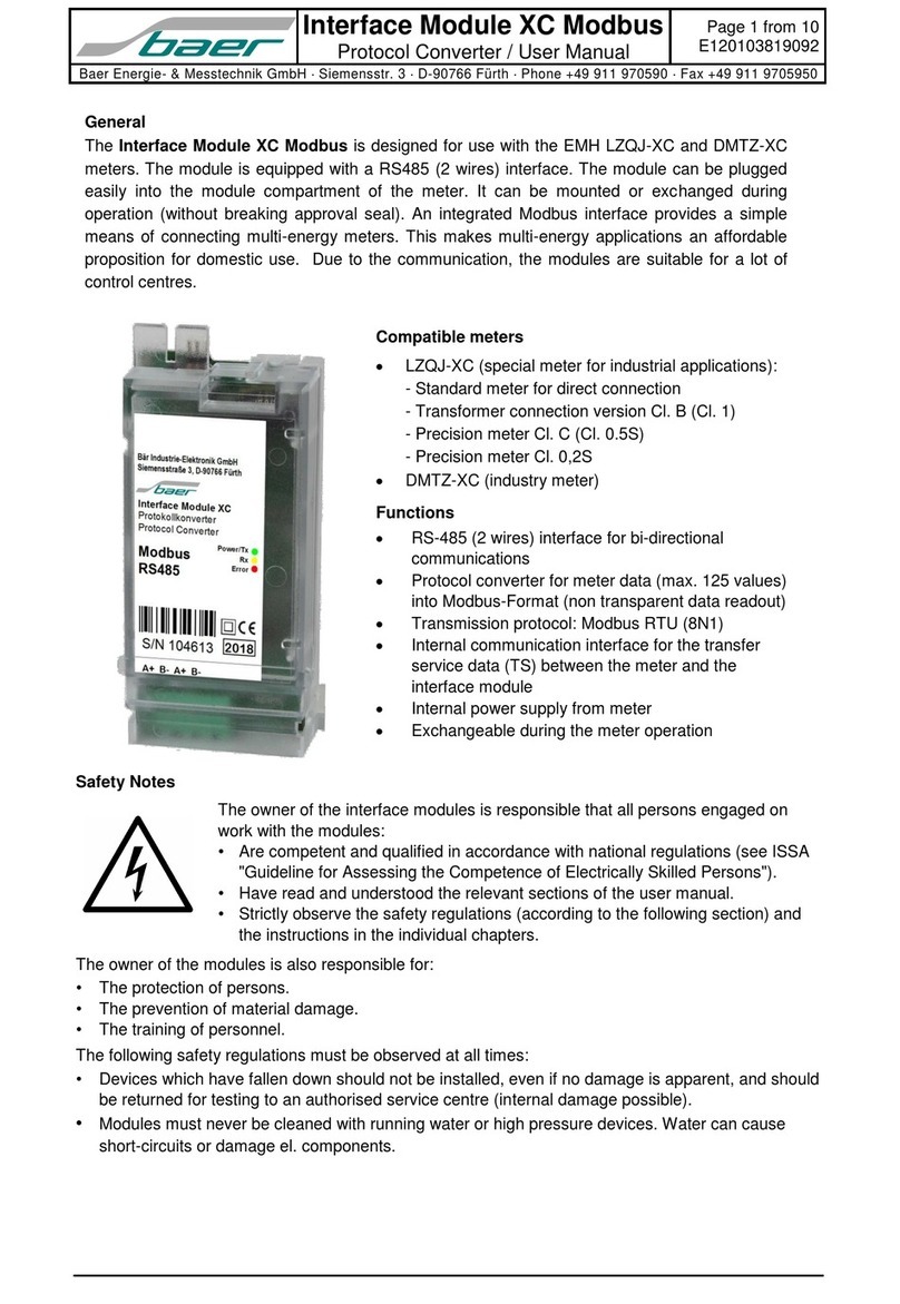 Baer Interface Module XC Modbus user manual