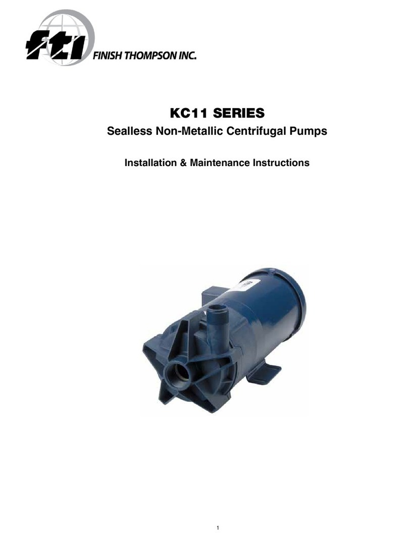 Finish Thompson KC11 Series Installation & maintenance instructions Finish Thompson KC11 Series Installation & maintenance instructions