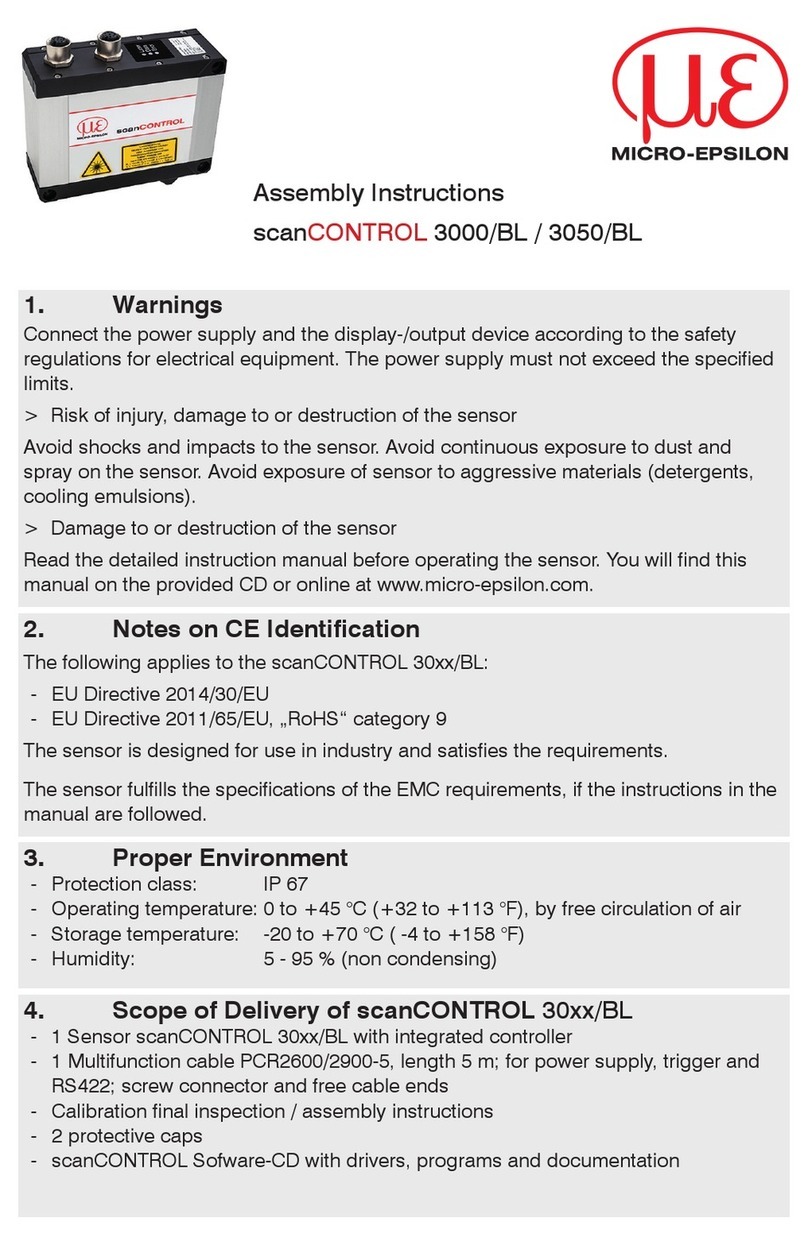MICRO-EPSILON scanCONTROL 3050/BL Assembly instructions