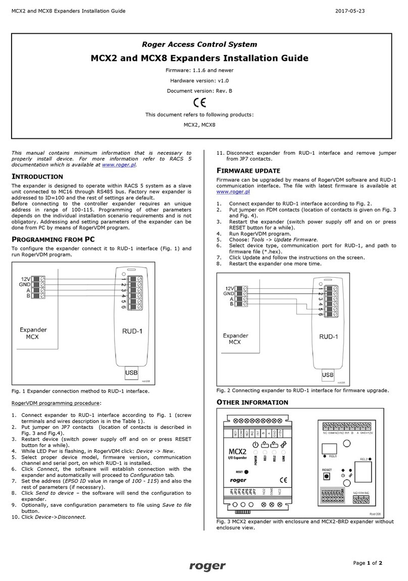 Roger MCX2 installation guide