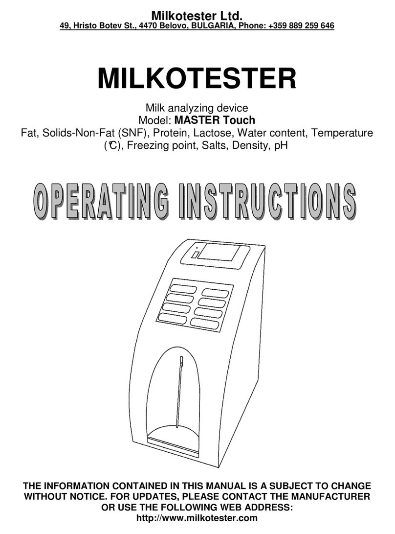 Milkotester MASTER Touch operating instructions Milkotester MASTER Touch operating instructions