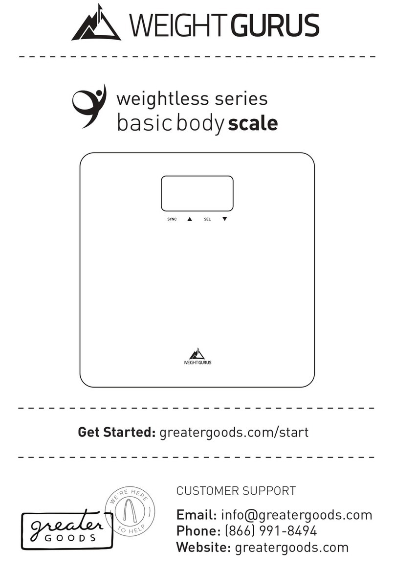 Weight Gurus Weightless Series Specification sheet