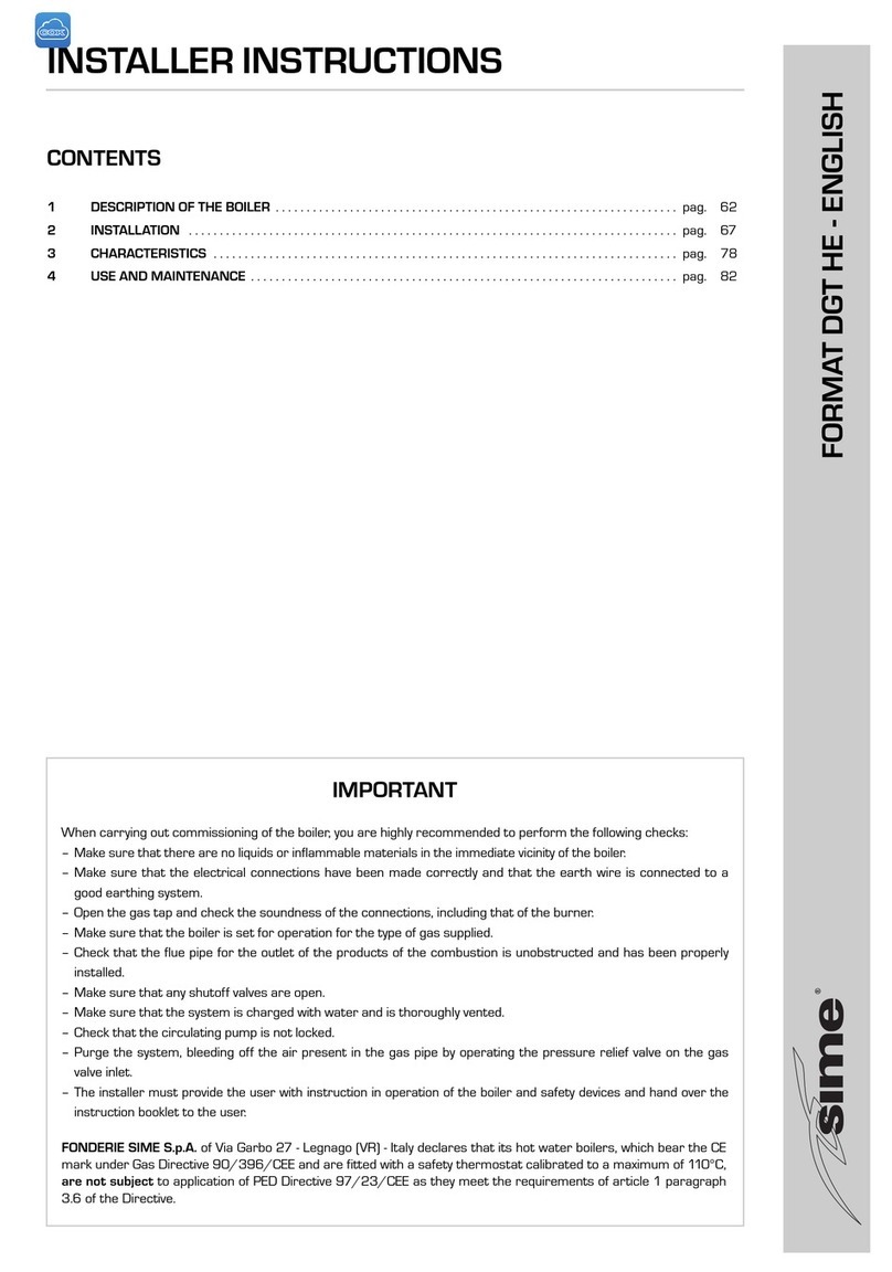 Sime FORMAT DGT HE 12 Installer's instructions