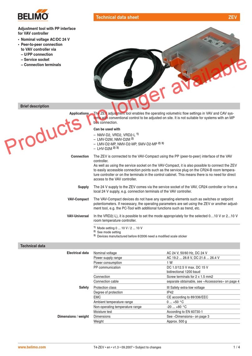 Belimo ZEV Instruction manual Belimo ZEV Instruction manual