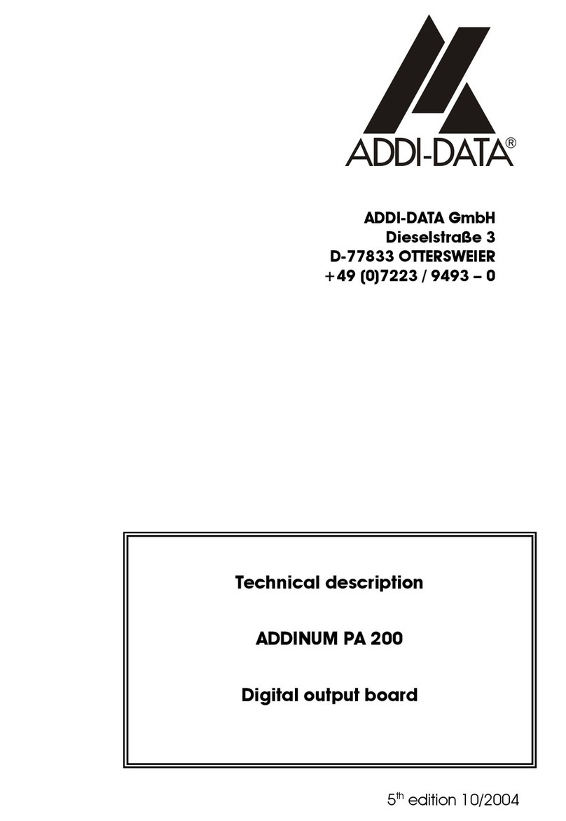 Addi-Data ADDINUM PA 200 Technical description Addi-Data ADDINUM PA 200 Technical description