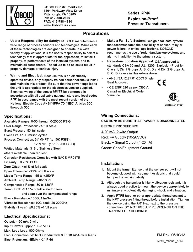 Kobold KP46 Series quick start guide
