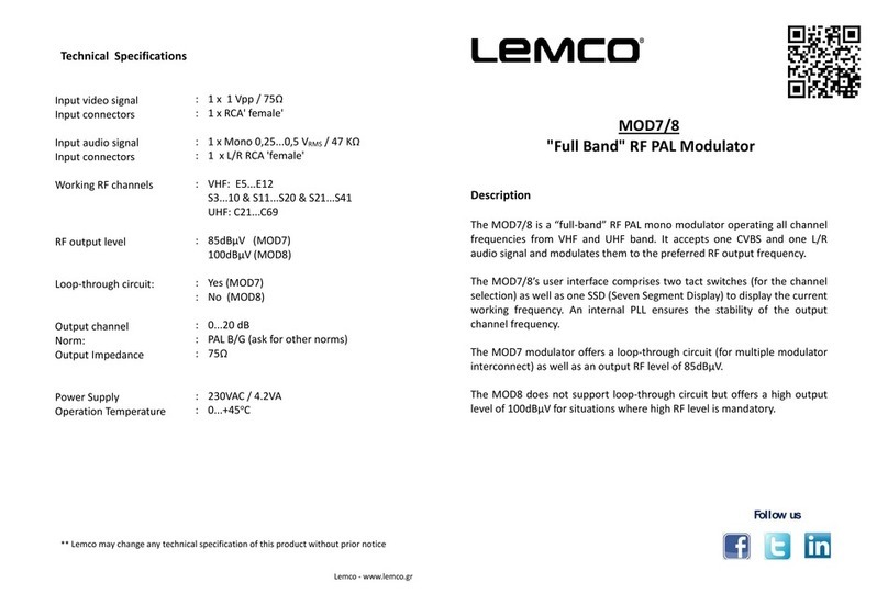Lemco Mod7 User manual