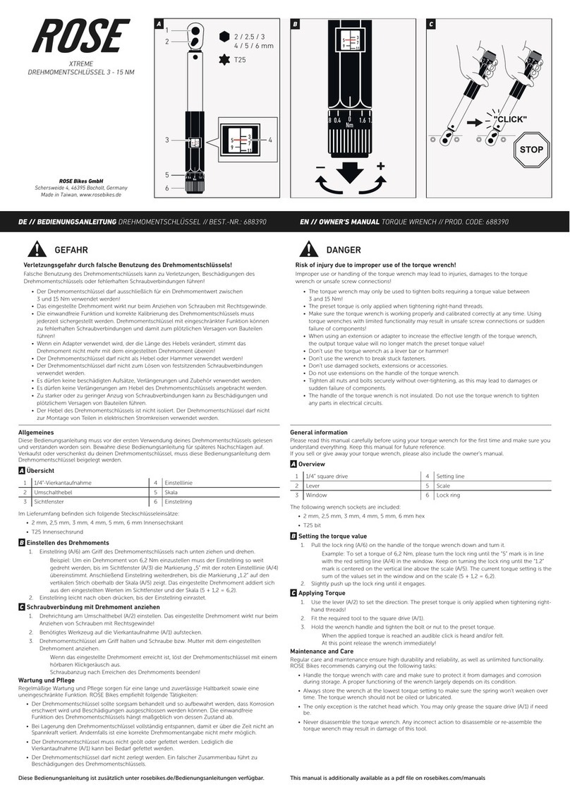 Rose electronics XTREME 3-15 NM owner's manual