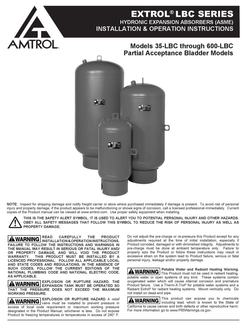 Amtrol Extrol LBC SERIES Installation and operation instructions